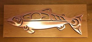 Copper Salmon on Cedar