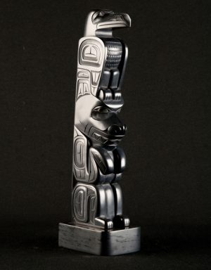Raven & Bear Argillite Totem