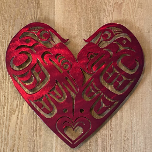 Steel Cut Out Lovebirds Panel