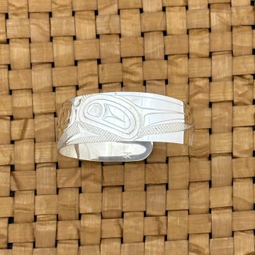 Silver Whale and Salmon Bracelet