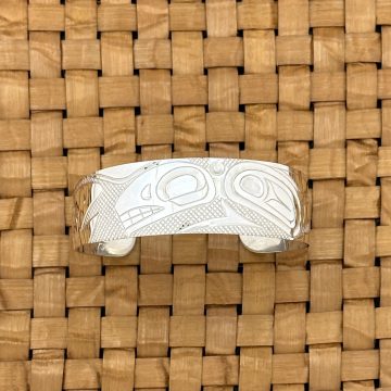 Silver Whale and Salmon Bracelet