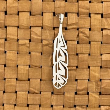 Silver Cut-out Feather Pendant
