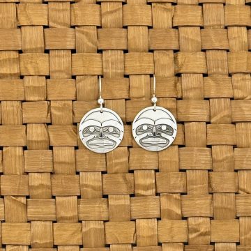Silver Moon Hook Earrings