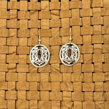Silver Cut-Out Frog Earrings