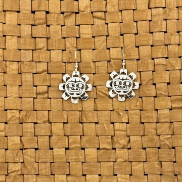Silver Cut-Out Sun Earrings
