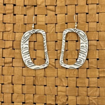 Silver Cut-Out Ovoid Earrings