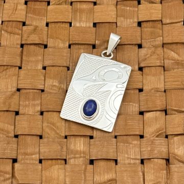 Silver Eagle Pendant with Lapis