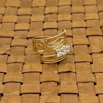 Gold Eagle Wrap Ring with Diamonds