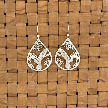 Silver Hummingbird Earrings