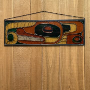 Stained Glass Wolf Panel