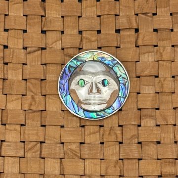Silver Moon Pendant with Abalone