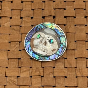 Silver Moon Pendant with Abalone