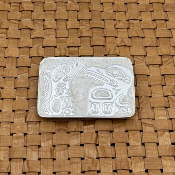 Silver Wolf & Raven Belt Buckle