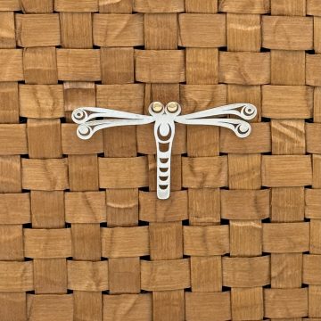 Silver Dragonfly Pendant with Gold Eyes