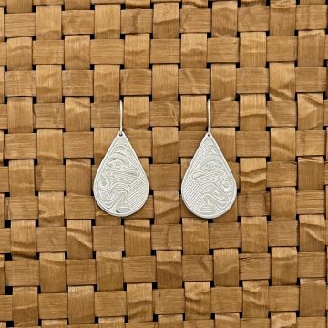 Silver Bear Hook Earrings