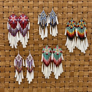 Bead & Dentalium Earrings