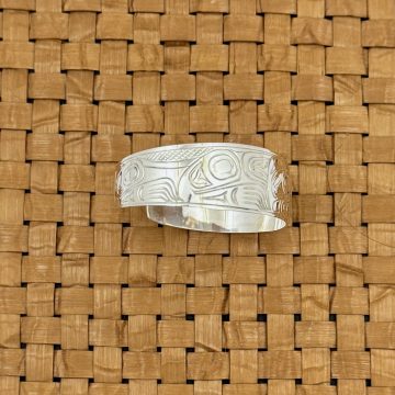 Silver Bear & Salmon Bracelet