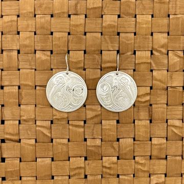 Silver Heron Earrings