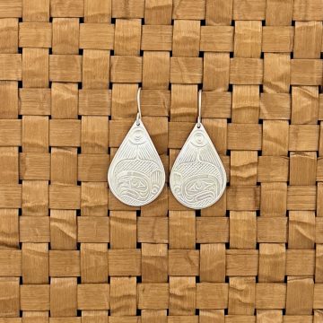 Silver Salmon Earrings